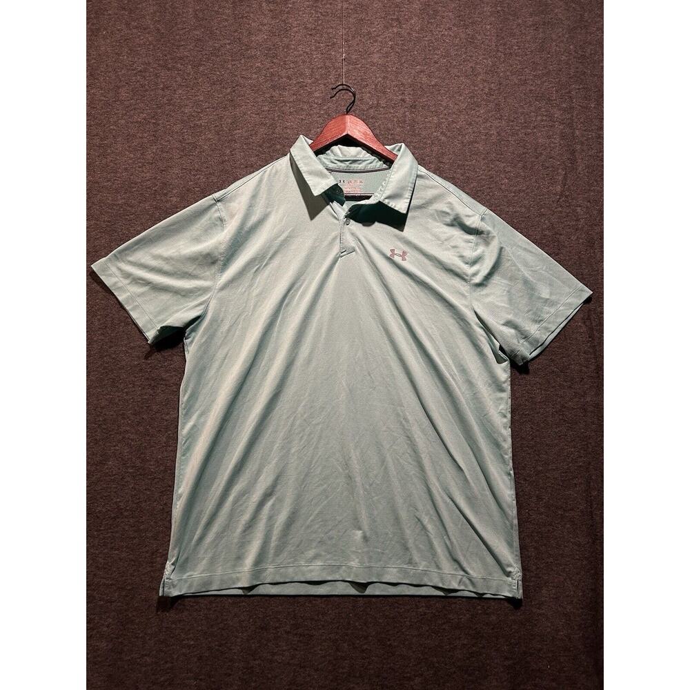 Under Armour Mens 2XL XXL Loose‎ Golf Polo Wicking Lightweight Blue